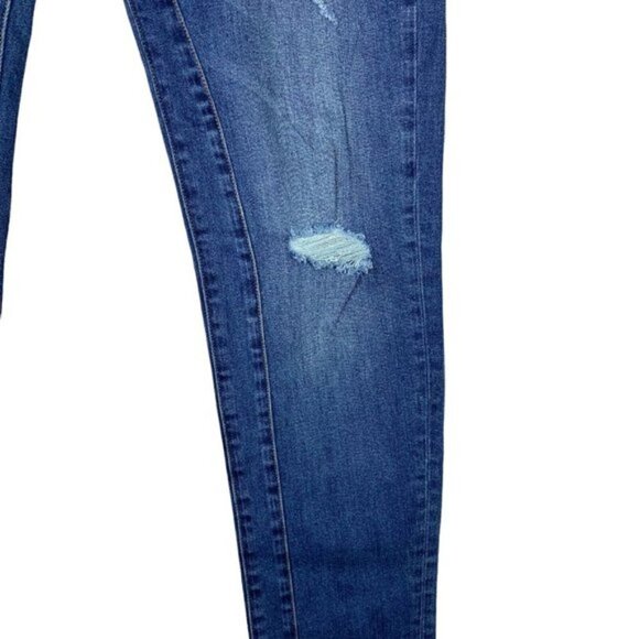 Gfc Toronto Men's Blue Medium Wash Distressed Raw Hem Slim Denim Jeans US 36 - Picture 11 of 16